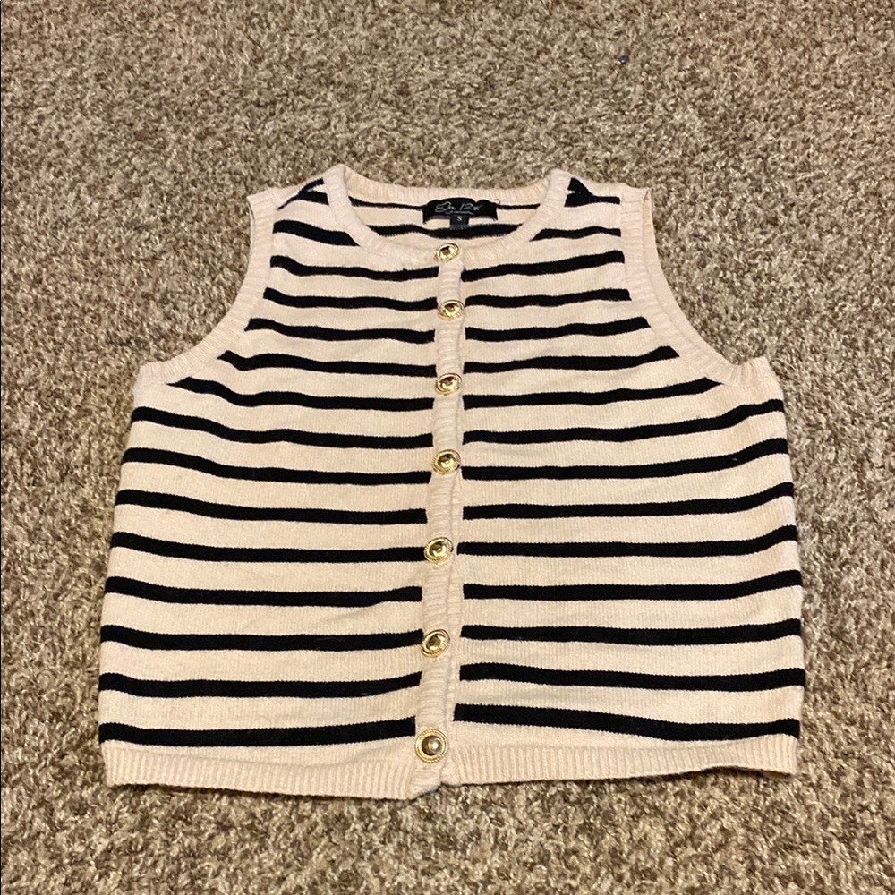 Chic Striped Sleeveless Sweater Vest